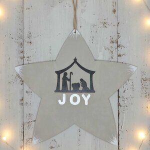 Wood Star Nativity Wall Decor